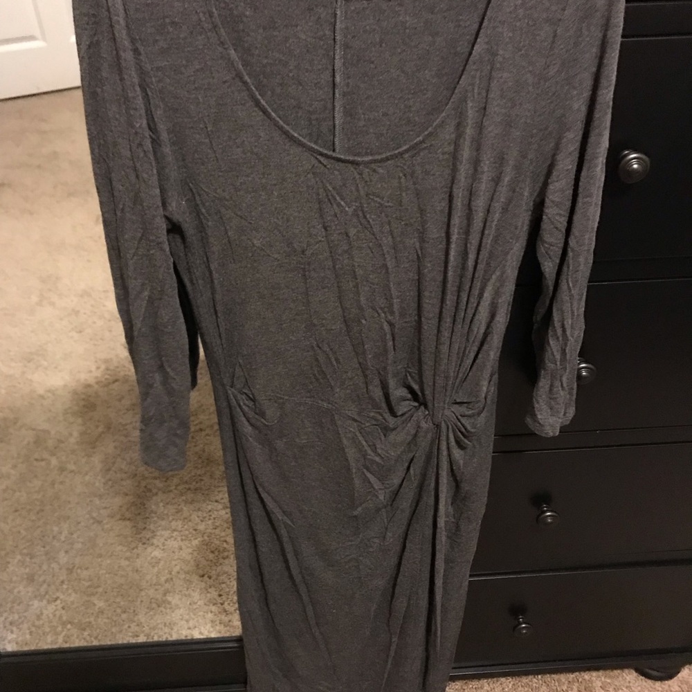 Grey knot detail dress